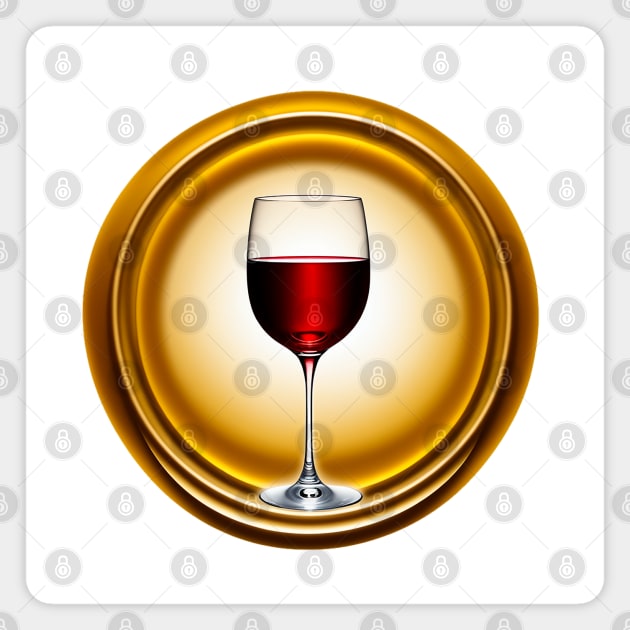 Glass of wine Magnet by Marccelus